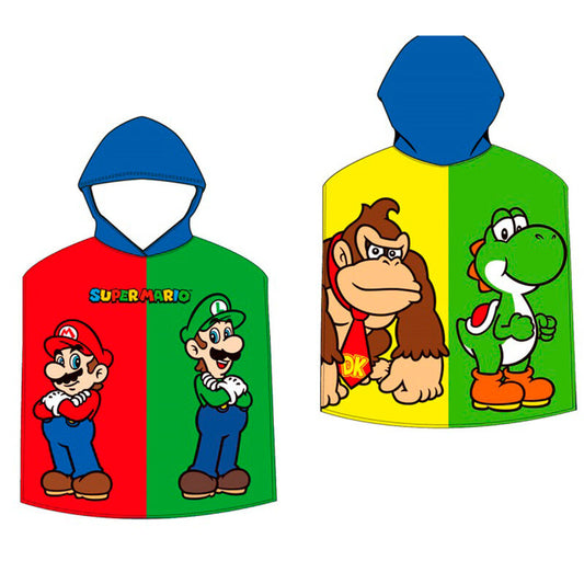 Poncho toalla Super Mario Bros microfibra 55x110 cm – Infantil playa