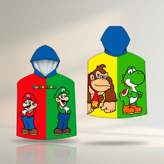 Poncho toalla Super Mario Bros microfibra 55x110 cm – Infantil playa