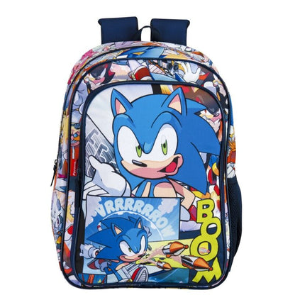 Mochila Sonic the Hedgehog. 43cm con refuerzo lumbar acolchado - Ideal regalo para  niña y niño