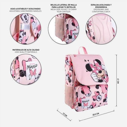 Mochila  Escolar Grande Extensible Disney Minnie Tamaño: 28,5 x 15 x 41 cm ideal para niñas. regalo perfecto