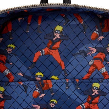 Mochila Naruto Shippuden Loungefly piel vegana 45cm Grande Anime Oficial - Uzumaki Cosplay Ninja Hokage