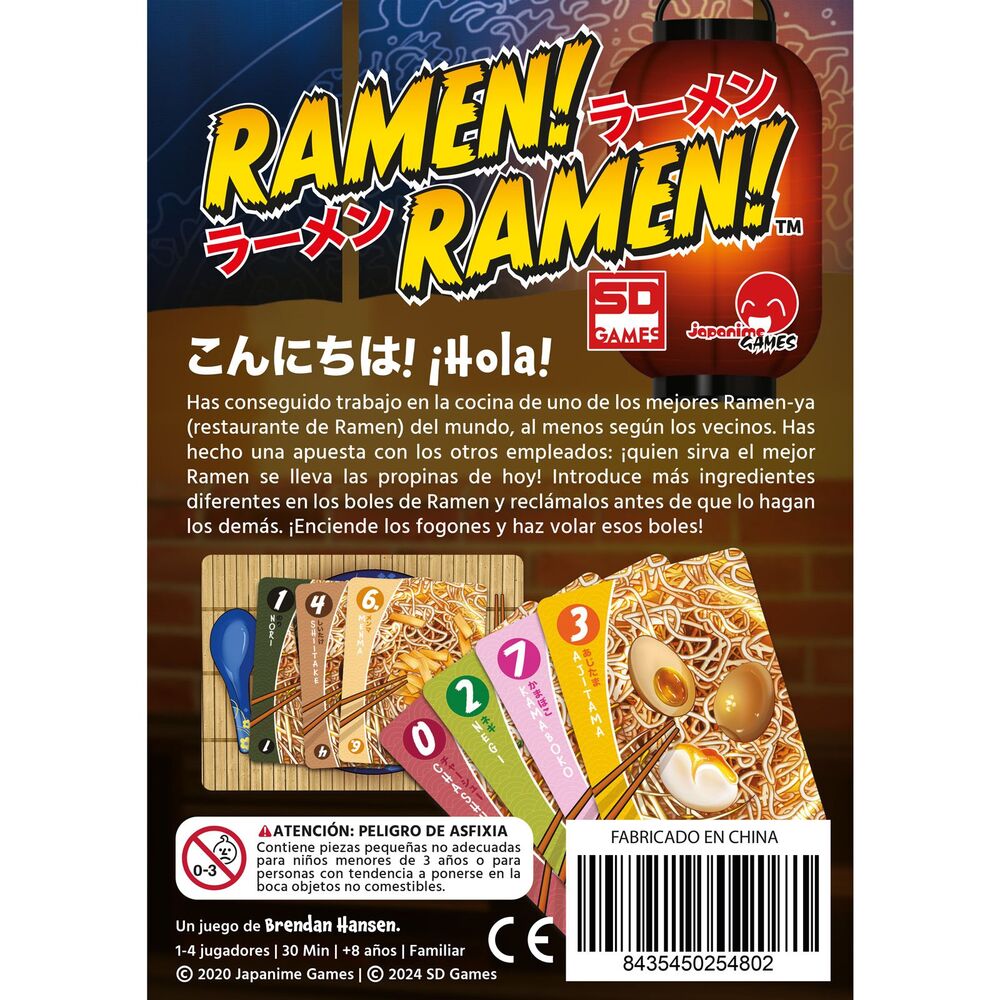 Juego de Mesa Ramen! Ramen! – SD Games  Español  1–4 Jugadores  +8 Años