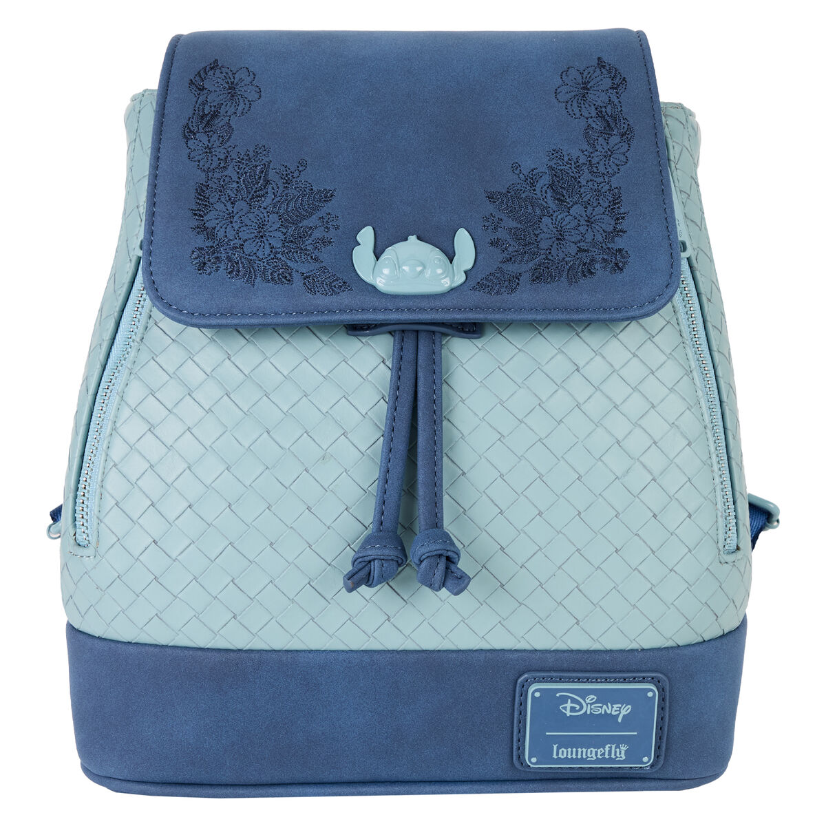 Loungefly Mini Mochila Stitch Azul Disney – Oficial 26cm con Bordado y Relieve