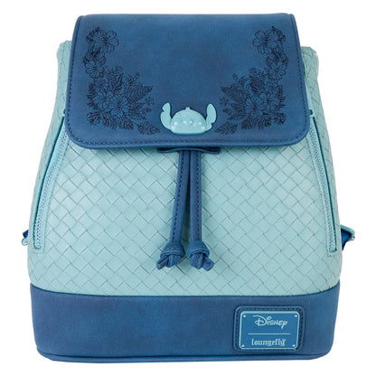 Loungefly Mini Mochila Stitch Azul Disney – Oficial 26cm con Bordado y Relieve