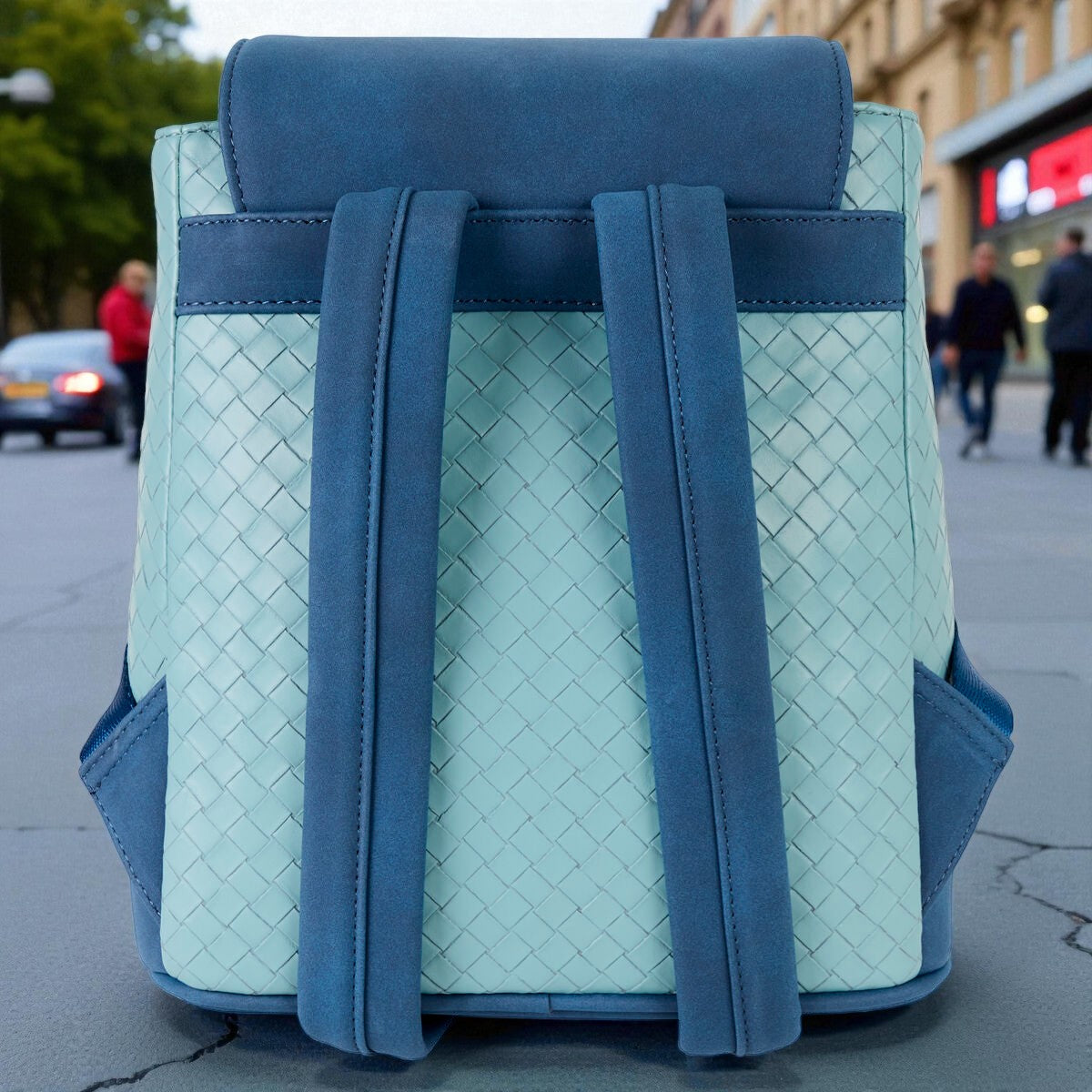 Loungefly Mini Mochila Stitch Azul Disney – Oficial 26cm con Bordado y Relieve