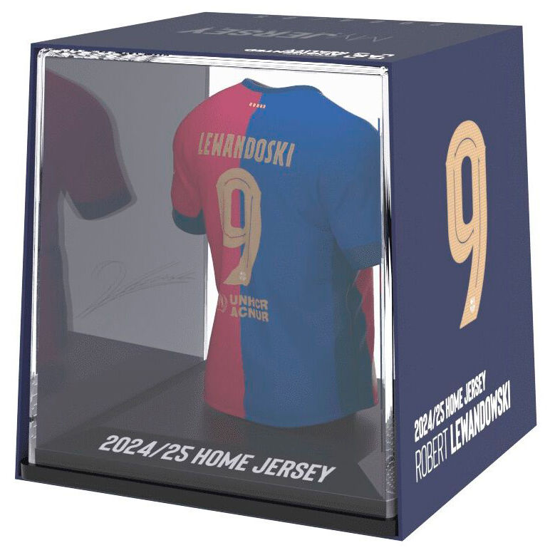 Figura Mini Camiseta Lewandowski FC Barcelona Firmada – Edición Coleccionista (9,5 cm)