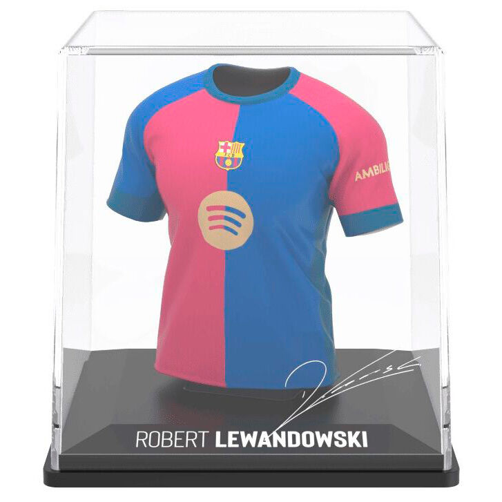 Figura Mini Camiseta Lewandowski FC Barcelona Firmada – Edición Coleccionista (9,5 cm)