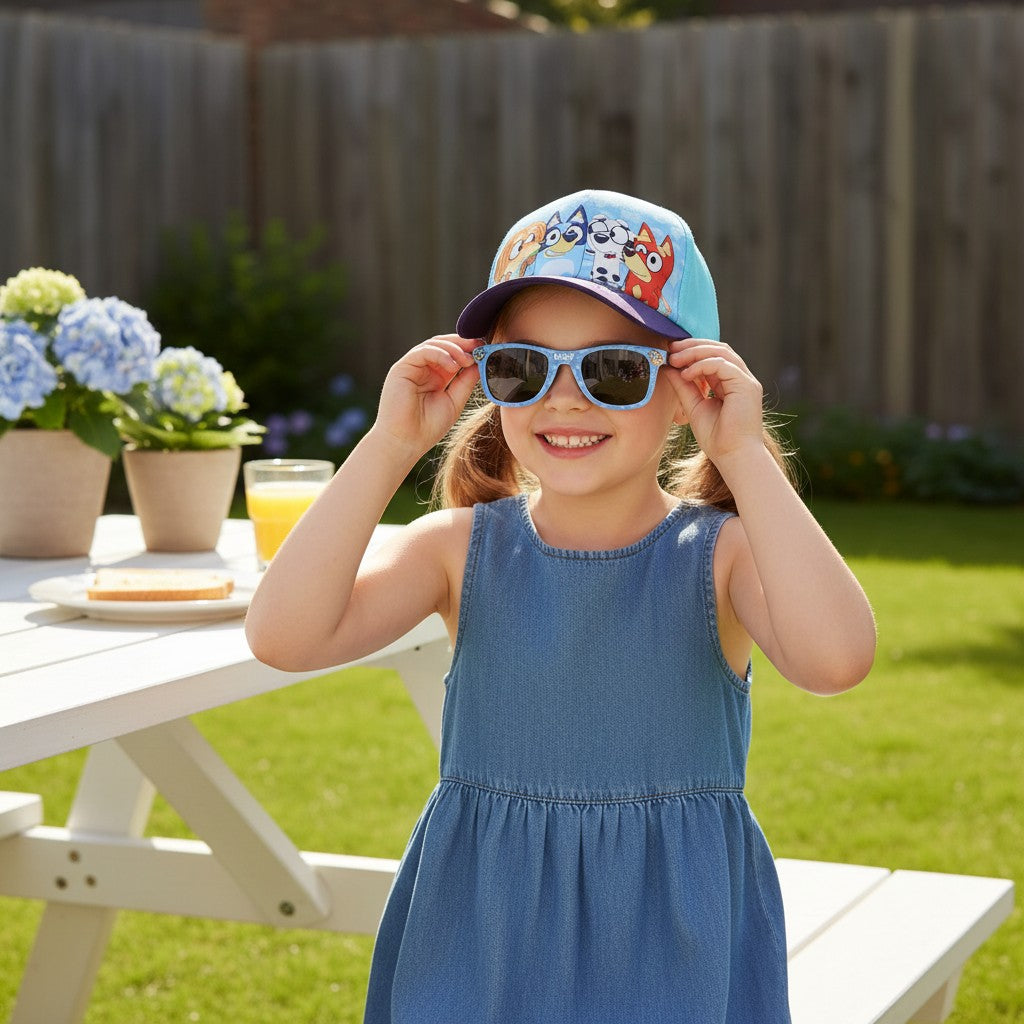Set Bluey gorra + gafas de sol infantiles – Verano 53 cm