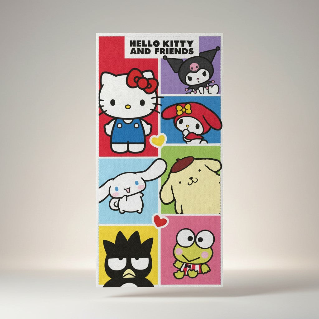 Toalla Hello Kitty Friends Viñetas Microfibra 70x140cm – Secado Rápido Oficial