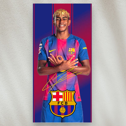 Toalla Lamine Yamal F.C. Barcelona 70x140 cm Microfibra Firmada