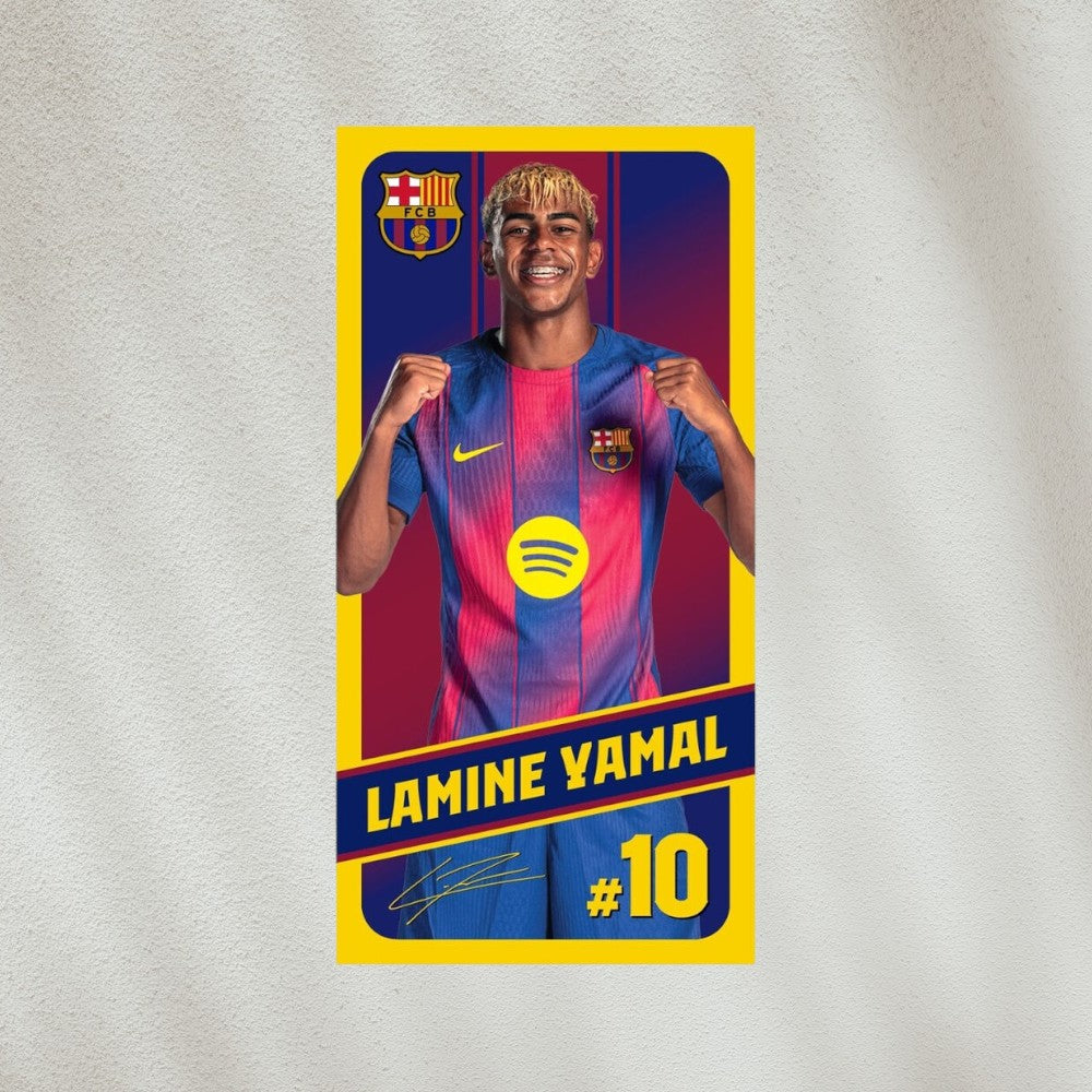 Toalla Lamine Yamal F.C. Barcelona #10 70x140 cm Microfibra Firmada