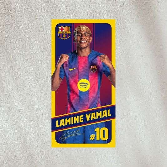 Toalla Lamine Yamal F.C. Barcelona #10 70x140 cm Microfibra Firmada