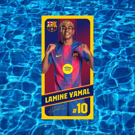 Toalla Lamine Yamal F.C. Barcelona #10 70x140 cm Microfibra Firmada