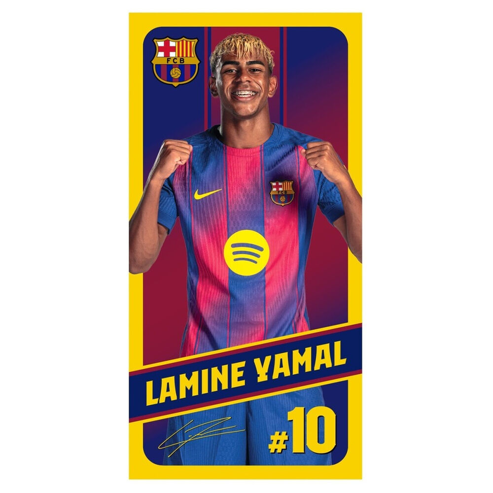 Toalla Lamine Yamal F.C. Barcelona #10 70x140 cm Microfibra Firmada