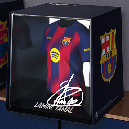 Mini Camiseta Lamine Yamal FC Barcelona 9.5 cm – Figura Oficial con Estuche, Edición Limitada