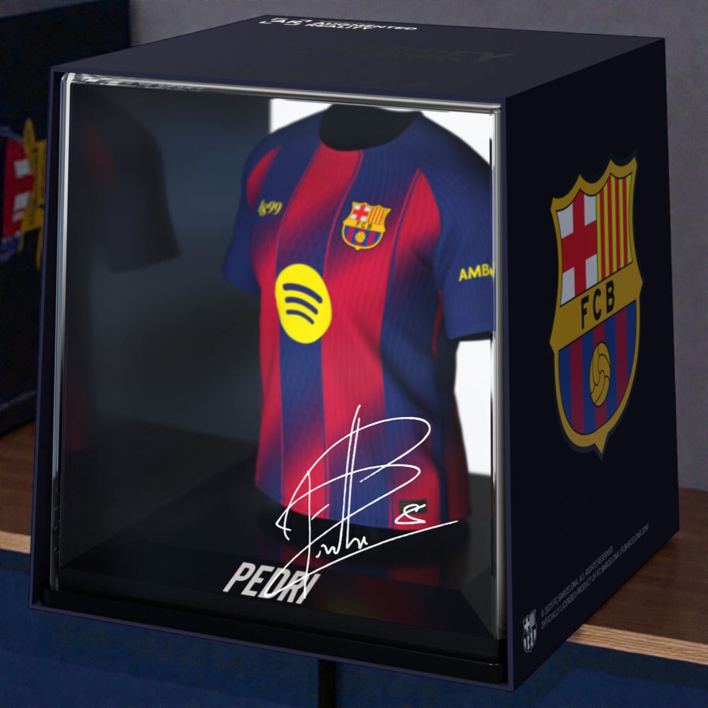 Mini Camiseta Pedri FC Barcelona 9.5 cm – Figura Coleccionable Oficial con Estuche, Edición Firmada