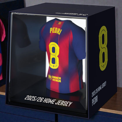 Mini Camiseta Pedri FC Barcelona 9.5 cm – Figura Coleccionable Oficial con Estuche, Edición Firmada