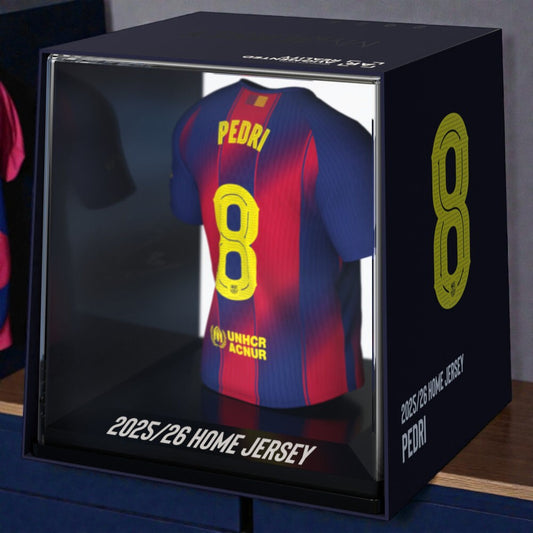 Mini Camiseta Pedri FC Barcelona 9.5 cm – Figura Coleccionable Oficial con Estuche, Edición Firmada