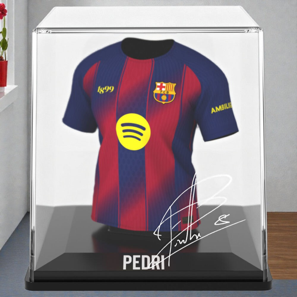 Mini Camiseta Pedri FC Barcelona 9.5 cm – Figura Coleccionable Oficial con Estuche, Edición Firmada