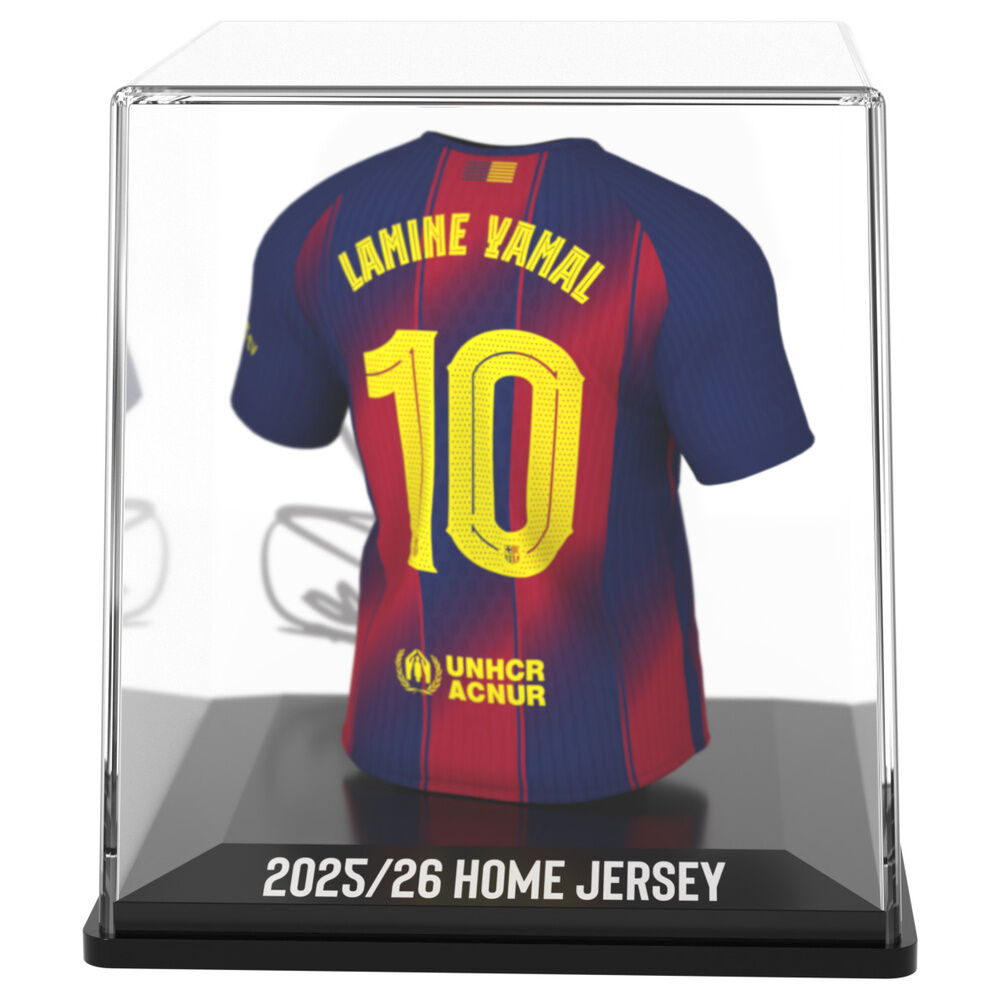 Mini Camiseta Lamine Yamal FC Barcelona 9.5 cm – Figura Oficial con Estuche, Edición Limitada