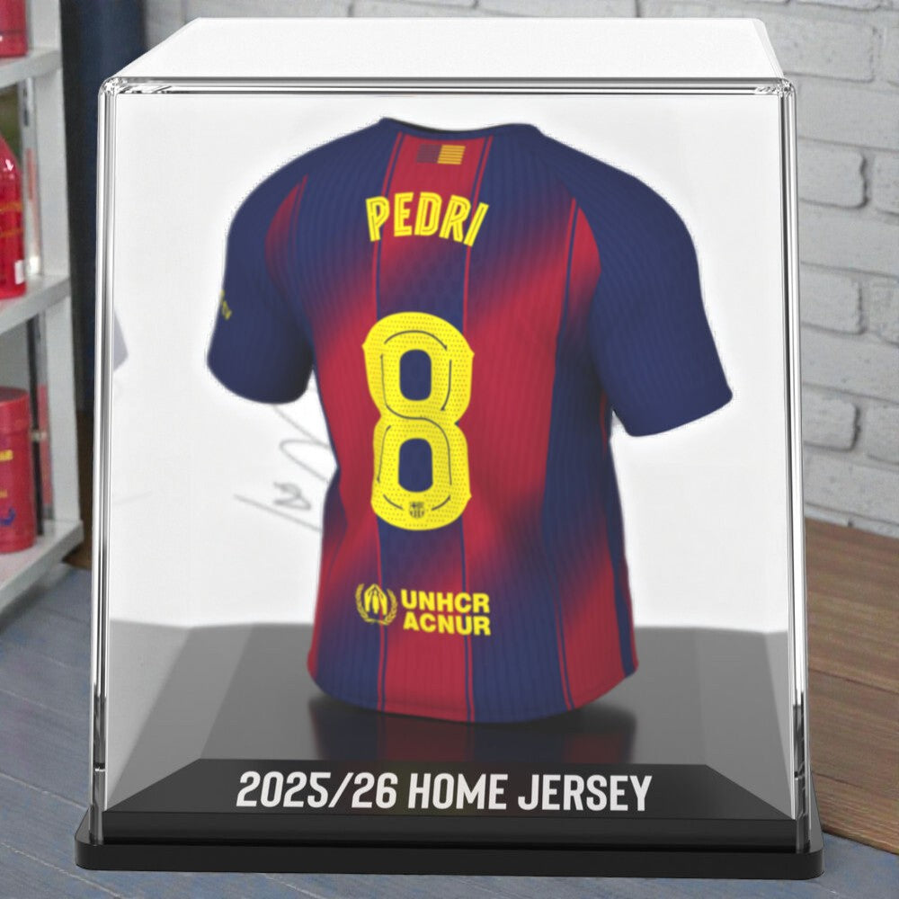 Mini Camiseta Pedri FC Barcelona 9.5 cm – Figura Coleccionable Oficial con Estuche, Edición Firmada
