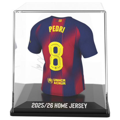 Mini Camiseta Pedri FC Barcelona 9.5 cm – Figura Coleccionable Oficial con Estuche, Edición Firmada