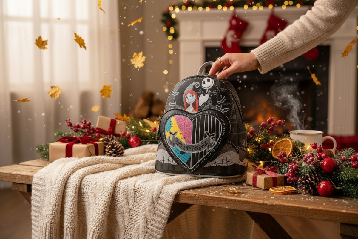 Mochila Jack y Sally Corazón Partido Loungefly 26cm – Pesadilla Antes de Navidad