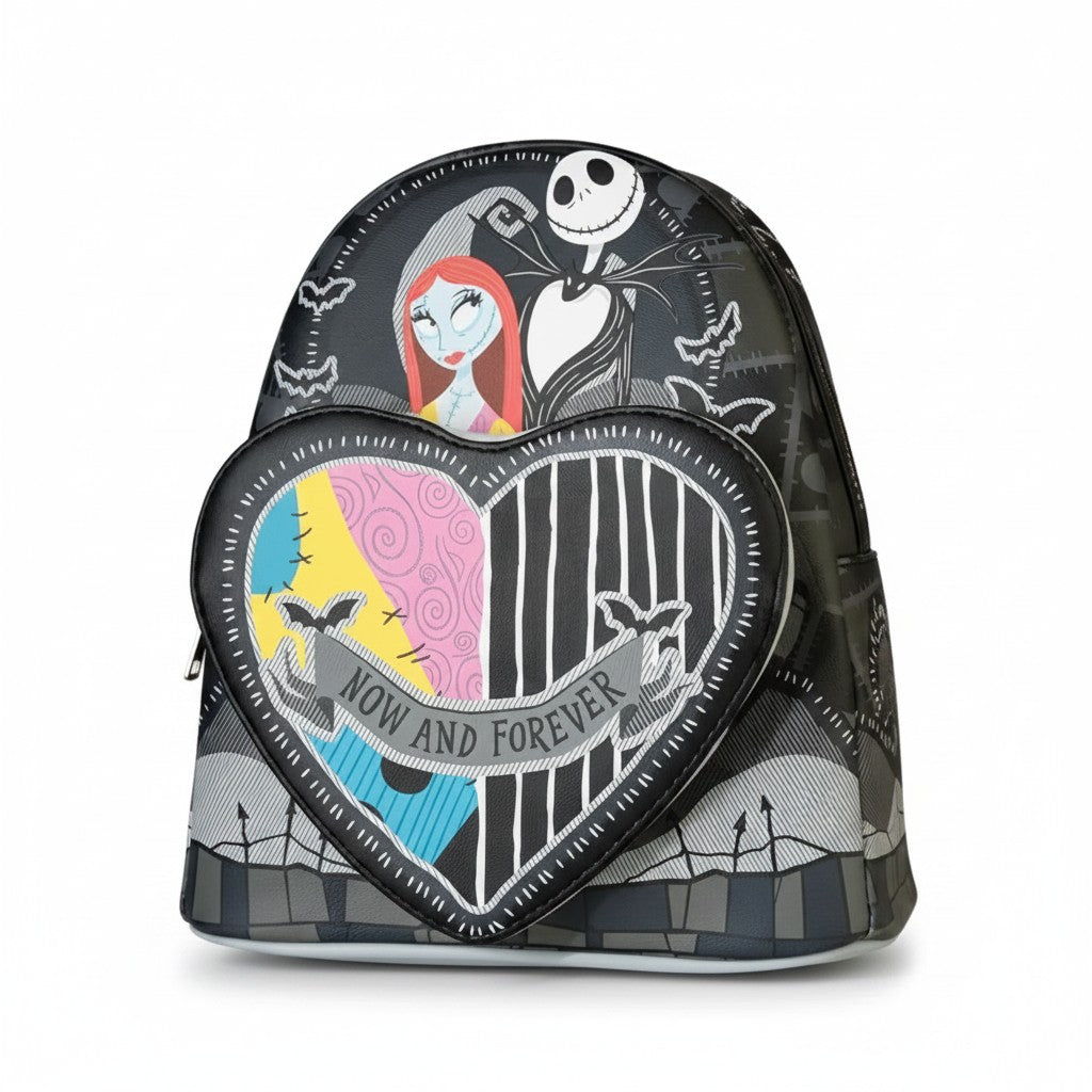 Mochila Jack y Sally Corazón Partido Loungefly 26cm – Pesadilla Antes de Navidad