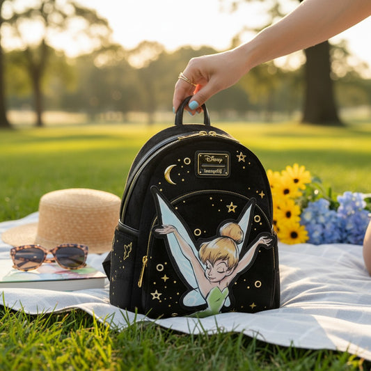 Mochila Tinker Bell Pixie Dust Velvet Disney Loungefly 26cm – Mini Backpack Premium