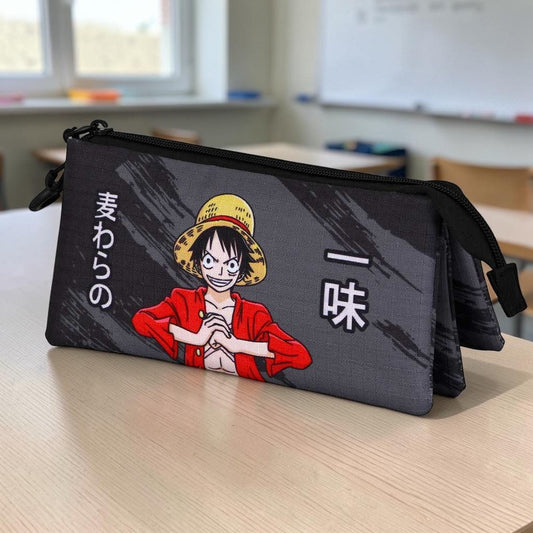 Portatodo Triple One Piece – Estuche 3 Compartimentos Anime Oficial