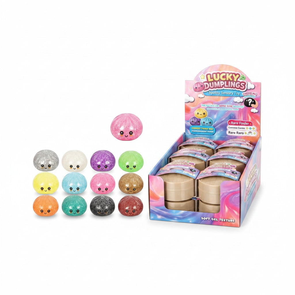 Squishy Dumpling Purpurina Sorpresa 8,5cm – Juguete Antiestrés Elástico