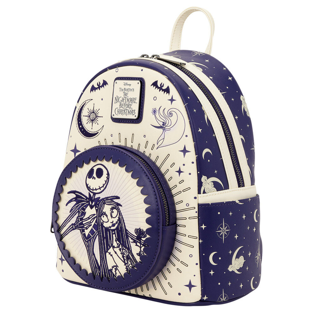 Mochila Jack Skellington & Sally Cielo Nocturno Disney Loungefly 26cm – Pesadilla Antes de Navidad