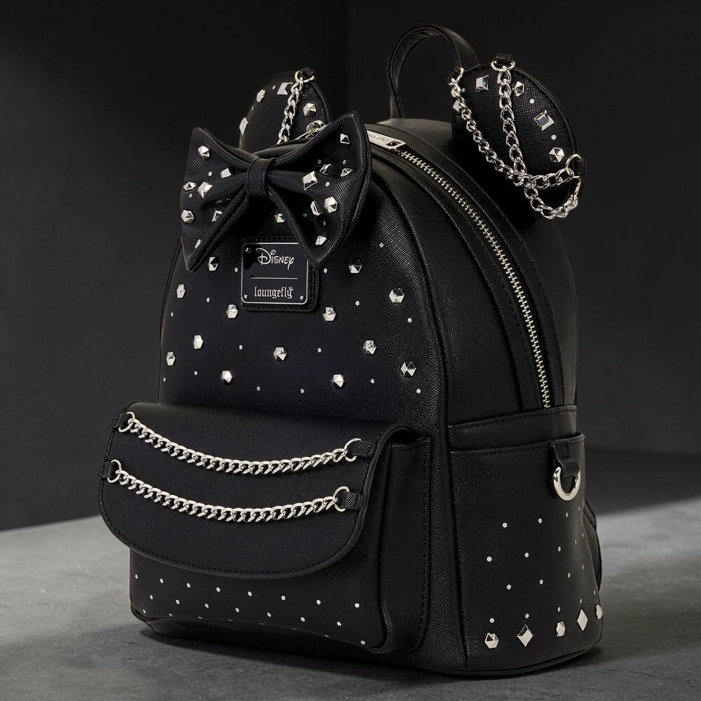Mochila Minnie Mouse Studs & Chains Disney Loungefly 26 cm – Negra