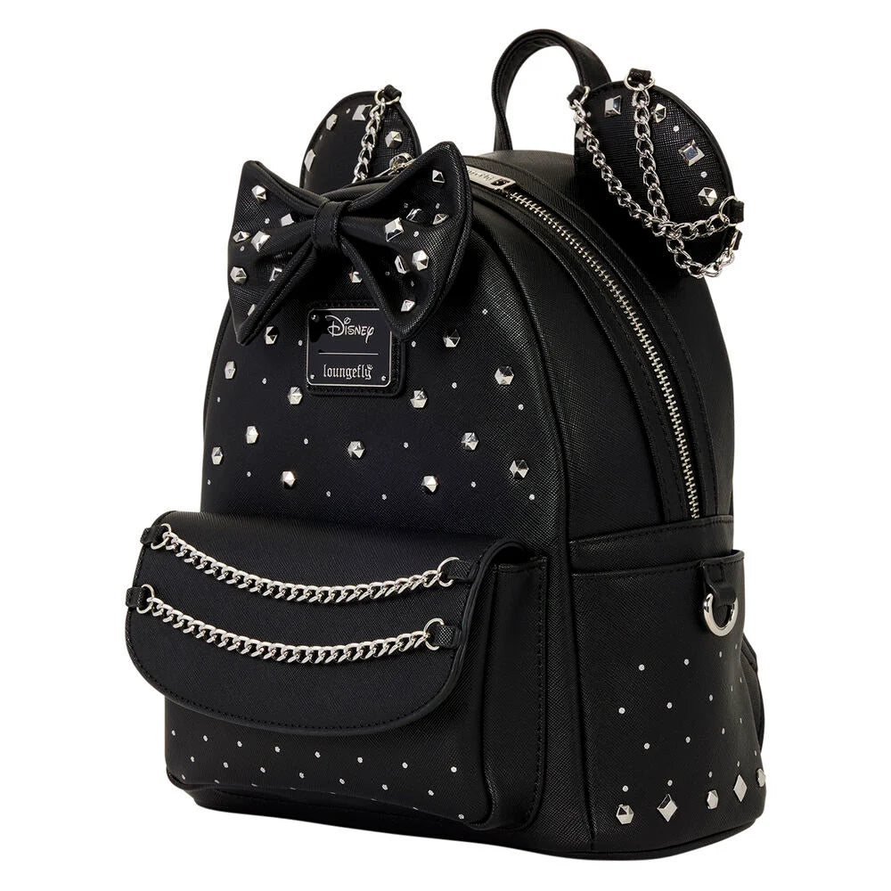 Mochila Minnie Mouse Studs & Chains Disney Loungefly 26 cm – Negra