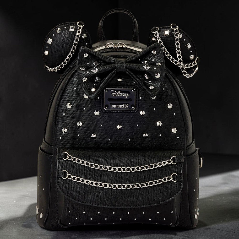Mochila Minnie Mouse Studs & Chains Disney Loungefly 26 cm – Negra