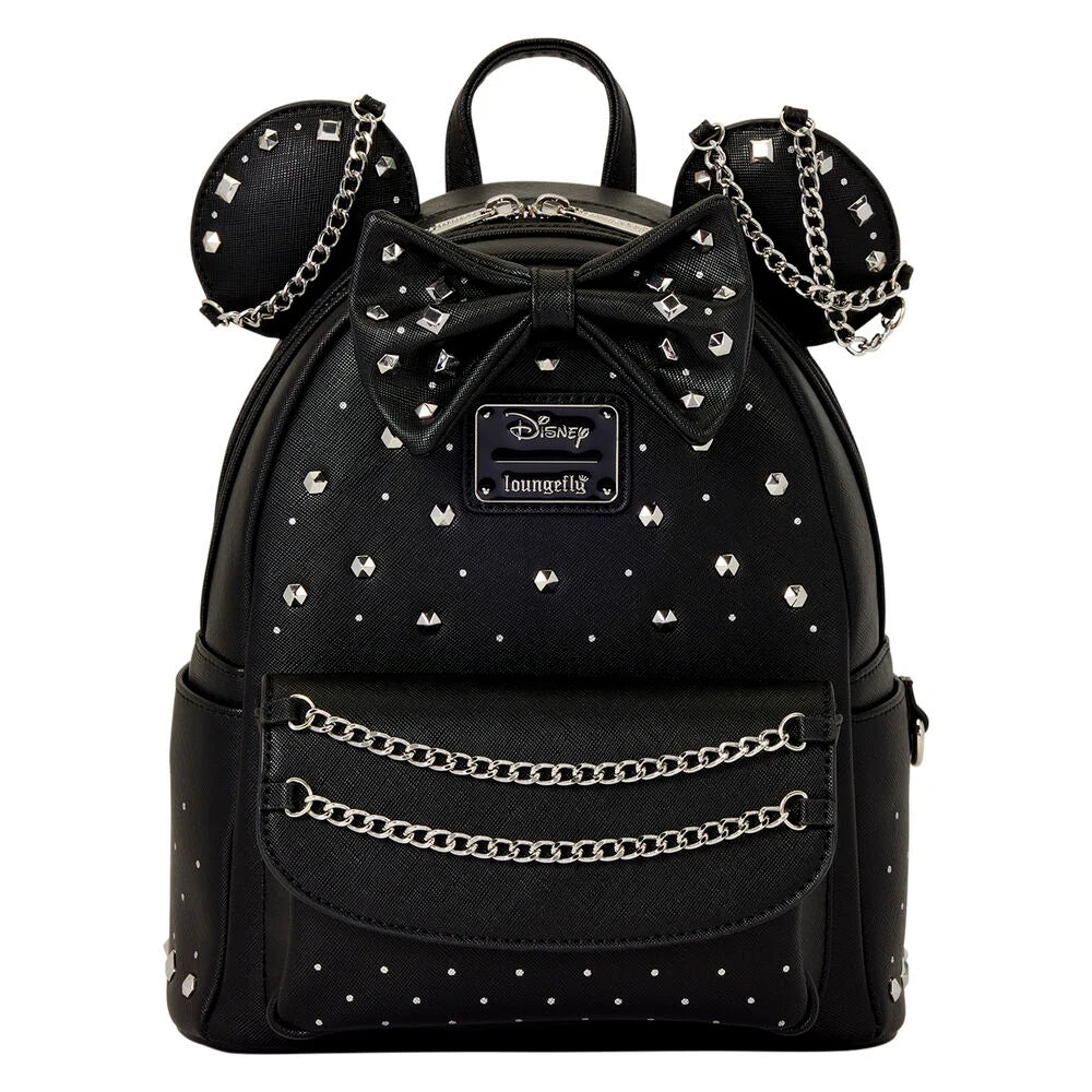 Mochila Minnie Mouse Studs & Chains Disney Loungefly 26 cm – Negra