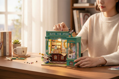 Maqueta Robotime Tienda de Té de Alicia – Casa Miniatura DIY 136 Piezas