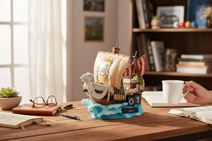 Calendario Perpetuo 3D Going Merry One Piece – Decoración Oficial en Resina Pintada a Mano