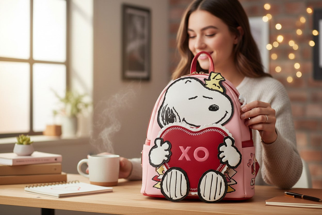 Mochila Mini Loungefly Snoopy XO San Valentín – Peanuts Oficial (27 cm)