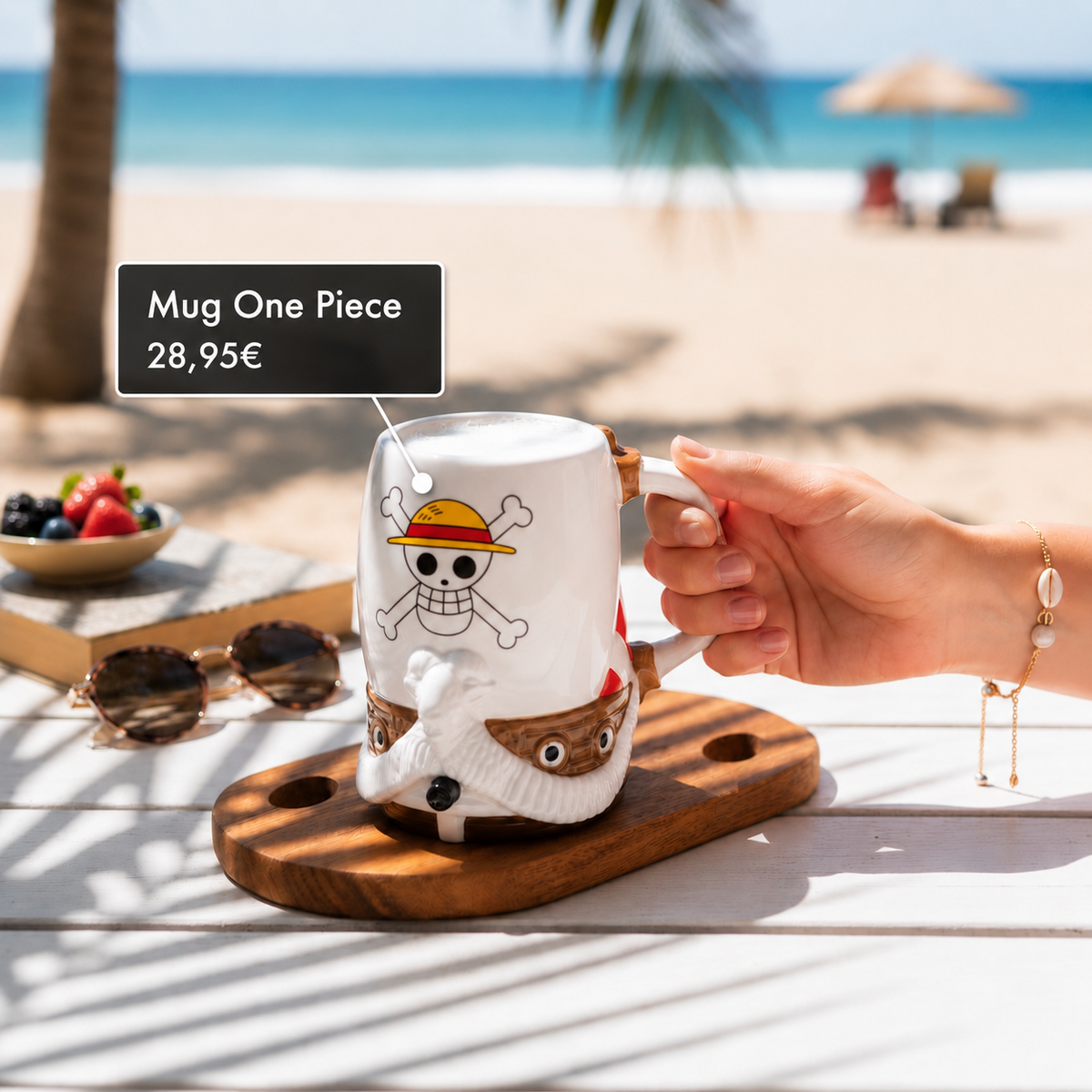Jarra Going Merry One Piece 750ml – Taza 3D Oficial Pintada a Mano