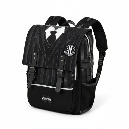 Mochila Miércoles Addams Uniform Nevermore Netflix 40 cm | Licencia Oficial
