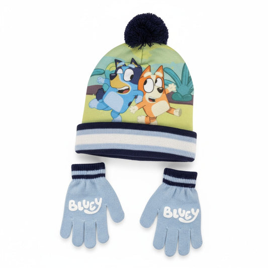 Bluey winter hat and gloves for girls and boys, 100% polyester, gift for girls and boys