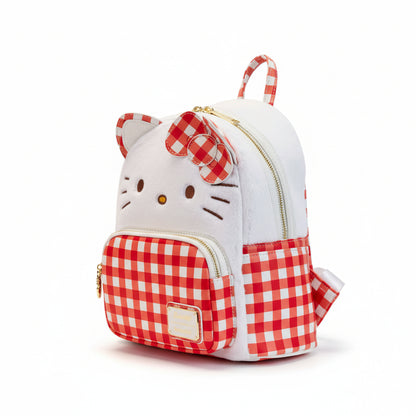Mochila Mini Hello Kitty Sanrio X Loungefly – Gingham Roja y Blanca 28 cm | Licencia Oficial