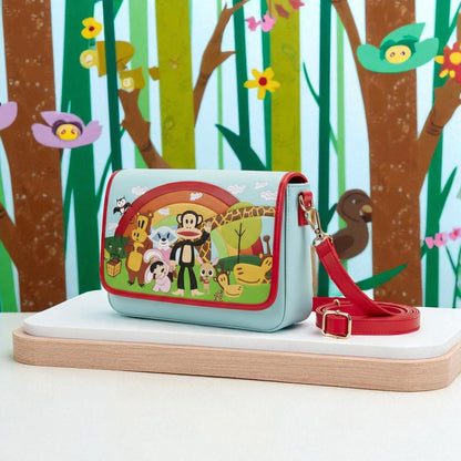 Bolso bandolera Loungefly Paul Frank Rainbow mujer, piel sintética, 24x17x5 cm, oficial, correa ajustable – Regalo original