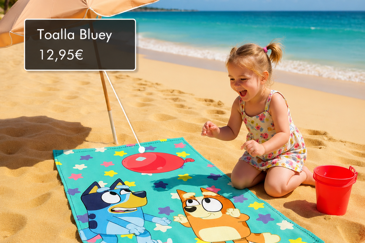 Toalla Bluey Microfibra 70x140cm – Secado Rápido Infantil Oficial