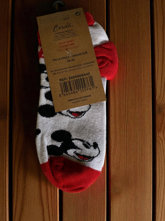 Pack 3 pares calcetines Mickey Mouse para mujer, algodón, talla 36-40